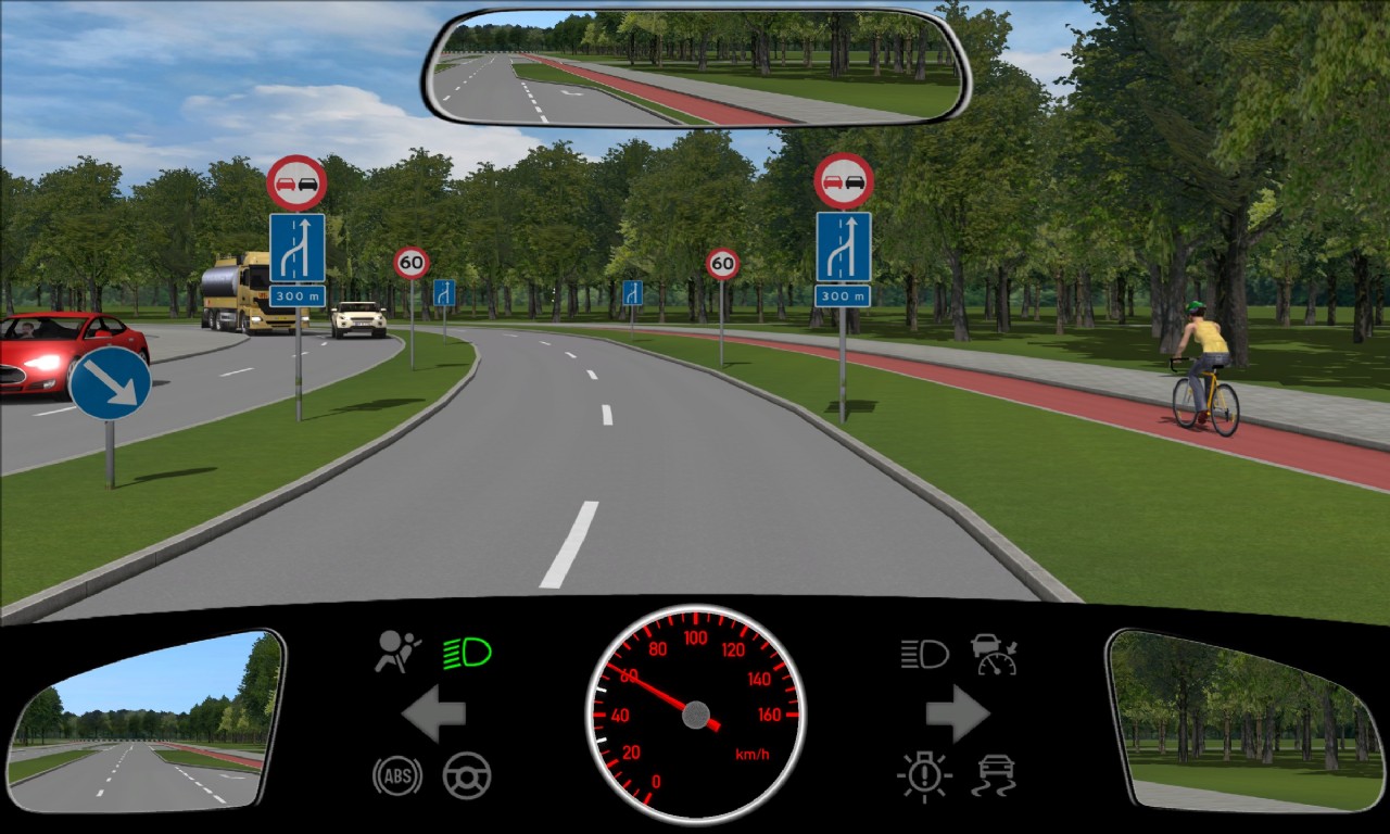 Vej med sammenfletning og vognbaneskift