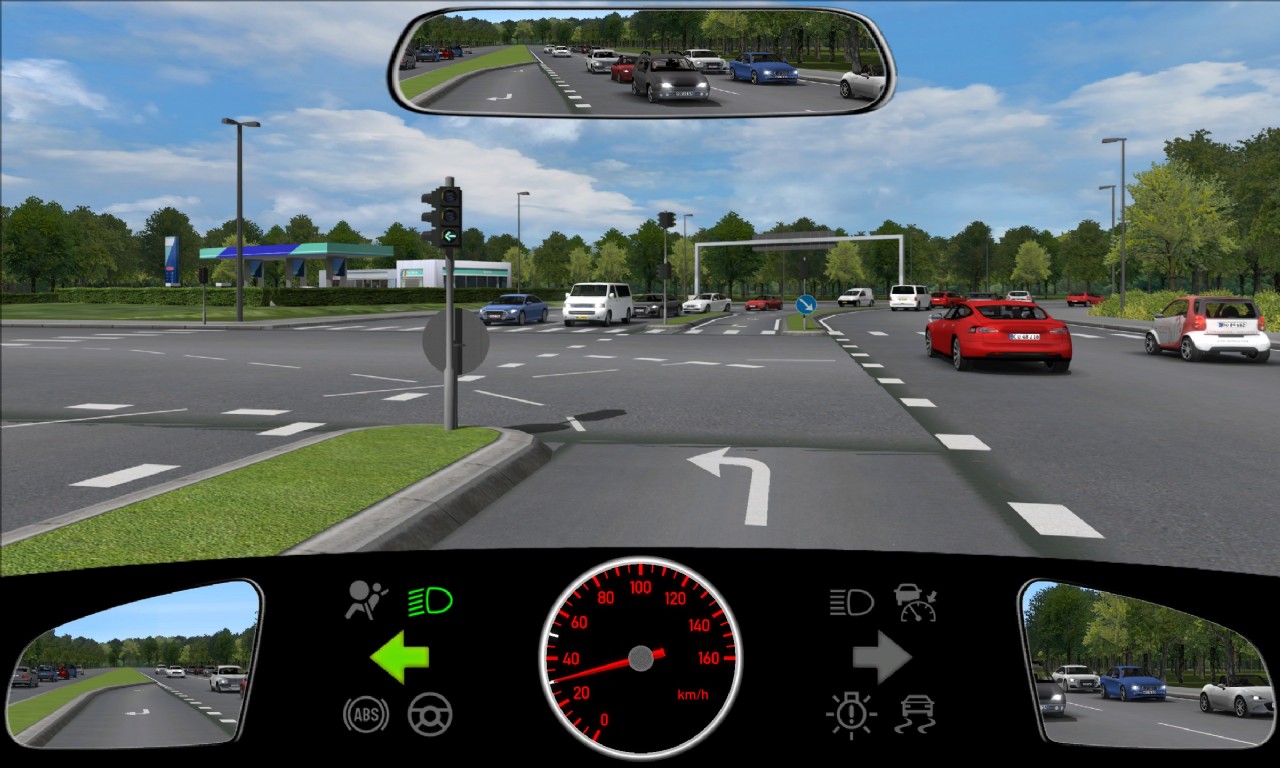 Bil i venstresving i signalreguleret kryds